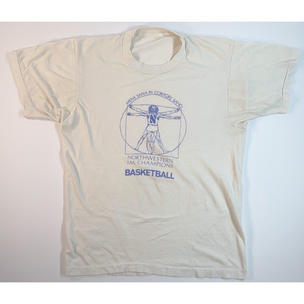 Vintage Northwestern Basketball T Shirt Mens Large IM Champions USA‎ Tee